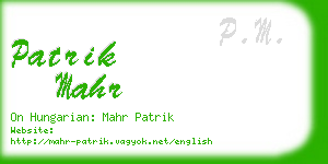 patrik mahr business card